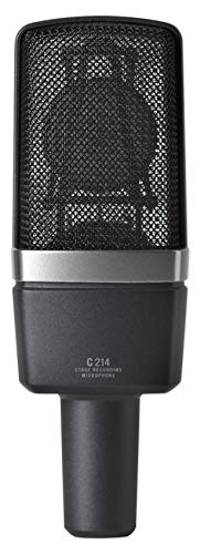 AKG C214 Professional Large-Diaphragm Studio Condenser Mic Recording Mic Bundle with Audio Technica ATH-M30X Monitor Headphones and Rockville RockShield 1 Mic Isolation Shield