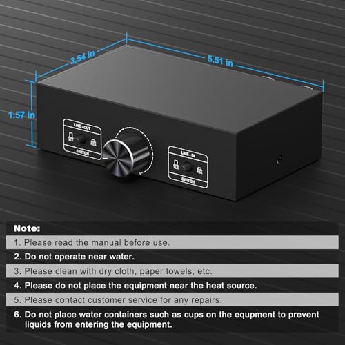 Y.D.F RCA and XLR Selector Switch Boxes, 2(1)-in-1(2)-Out RCA/XLR Speaker Switcher Selector, HiFi Balanced Stereo Audio Switcher/Converter Premium Selector Splitter Box with Volume Controller - color: Bi-Directional RCA + XLR Switch Box