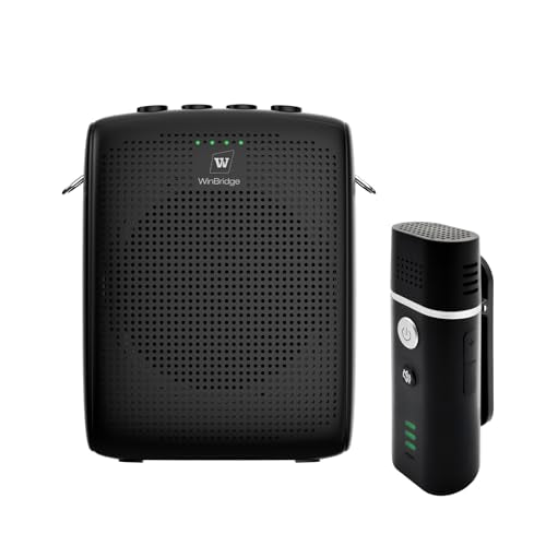 WinBridge Portable Voice Amplifier with Bluetooth Lavalier Microphone,Teacher Mic with Speaker,Wireless Lapel Amplifier for Teachers, Clip On Microphone System Bluetooth Speaker,Mini Megaphone WB006