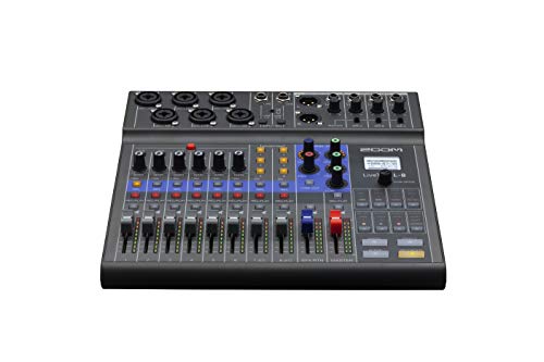 Zoom LiveTrak L-8 Battery Powered Mixer/Recorder for Musicians & Podcasters | 8-channel digital mixer with 12-in/4-out USB interface and 6 sound pads for podcasting, music and live streaming