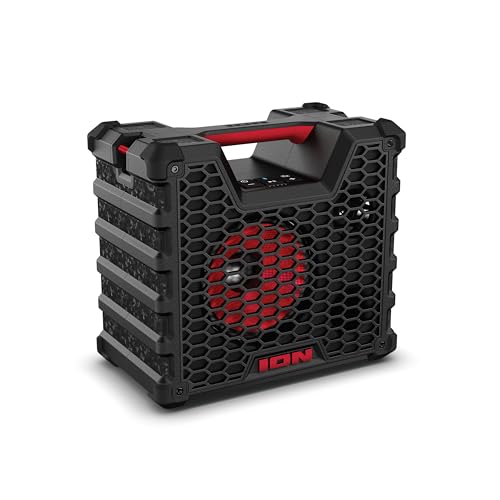 Ion Audio Tailgater Tough - Rugged Portable All-Weather Wireless Bluetooth Speaker, IPX5 Water-Resistant, Outdoor Weather-Resistant Speaker, 65W (Renewed)