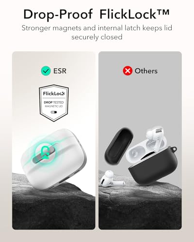 ESR for AirPods Pro 2 Case (2023/2022/2019), Compatible with MagSafe, White | Compatible with Airpods Pro (USB-C/Lightning Cable), Magnetic Lid, Full Drop Protection Cover with Lanyard - color: White, size: Airpods Pro 2&1 Case