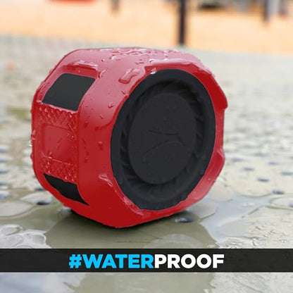 Altec Lansing HYDRATREK Magnetic Bluetooth Speaker, Waterproof IP67, 5W RMS Output, True Wireless Pairing, USB-C Quick Charge, 3.7V 400mAh Battery, Voice Assistant, Perfect for Any Adventure - color: Crimson Red/Black