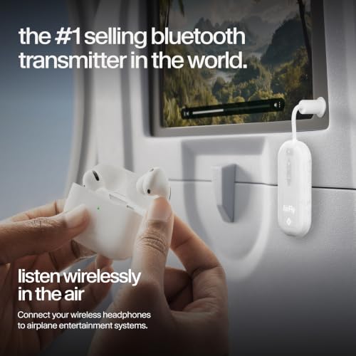 Twelve South AirFly Pro 2, Bluetooth Adapter, Pair 2 AirPods, Glacial White | Pair 2 AirPods or Wireless Headphones – 3.5mm AUX Bluetooth Transmitter and Receiver for Cars, Boats, Treadmills, TVs & More - color: Glacial White, style: AirFly Pro 2