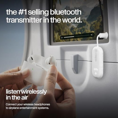 Twelve South AirFly Pro 2, Bluetooth Adapter, Pair 2 AirPods, Glacial White | Pair 2 AirPods or Wireless Headphones – 3.5mm AUX Bluetooth Transmitter and Receiver for Cars, Boats, Treadmills, TVs & More - color: Glacial White, style: AirFly Pro 2