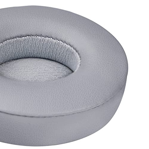 SoloWIT Earpads Cushions Replacement for Beats Solo 2 & Solo 3 Wireless On-Ear Headphones, Solo2 Solo3 Ear Pads with Soft Protein Leather, Added Thickness - Grey - color: Grey