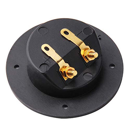 Arroyner 2Pcs 3-Inch Speaker Box Terminal Cup DIY 2-Way Speaker Box Terminal Binding Post Round Spring Cup Connector - color: Black-2pcs
