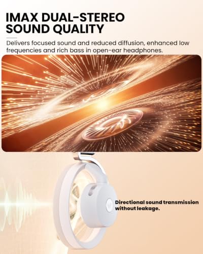 Mixer Open Ear Headphones, Wireless Headphones with Qualcomm aptX HD, Snapdragon Sound, Comfortable Breathable Open Fit, 40-Hour Playtime, Open Back Headphones with Carrying Case (Gray) - color: Gray
