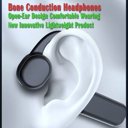 IHAO Swimming Headphones True Bone Conduction Open Ear Headset MP3 Player Built-in 16G Memory IP68 Underwater Waterproof Stereo Bluetooth Earphone for Driving Bicycling Running Skiing-Black - color: Black IHX18