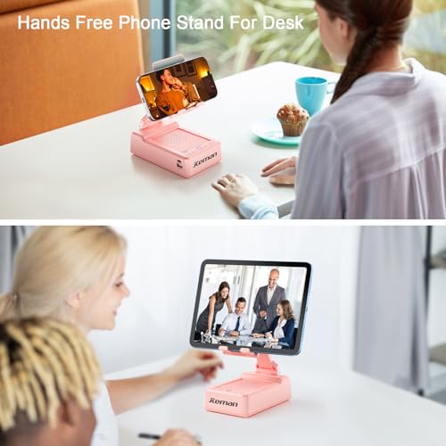 JTEMAN Gifts for Men Women,Cell Phone Stand with Bluetooth Speaker,Cool Tech Gadgets,Unique Birthday Gifts for Men Husband Mom Dad-Pink - color: Pink