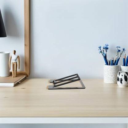 1 Pair Metal Desktop Speaker Stands with 15° Tilt, Slip Resistant and Sturdy Support for Bookshelf Speakers, Studio Monitors, and Computer Audio Devices on Desk