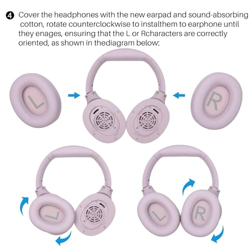 TOZO HT2 Replacement Earpads Cushion, Softer Protein Leather Ear Cover Waterproof for Comfortable Fit with Dustproof Mesh, Sound-Isolation Foam Purple - color: Purple