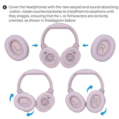 TOZO HT2 Replacement Earpads Cushion, Softer Protein Leather Ear Cover Waterproof for Comfortable Fit with Dustproof Mesh, Sound-Isolation Foam Purple - color: Purple