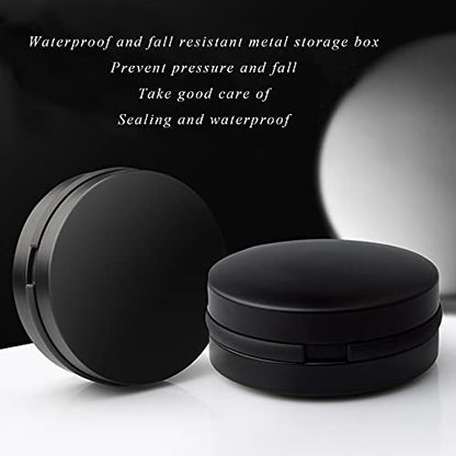 Earbuds IEMs Case,Mini Portable Earphone Case, Waterproof Aluminum Alloy Housing Headphone Case for Travel, Protective, Dust Proof, Water Resistant, Lightweight Universal Carrying, Bag（Black