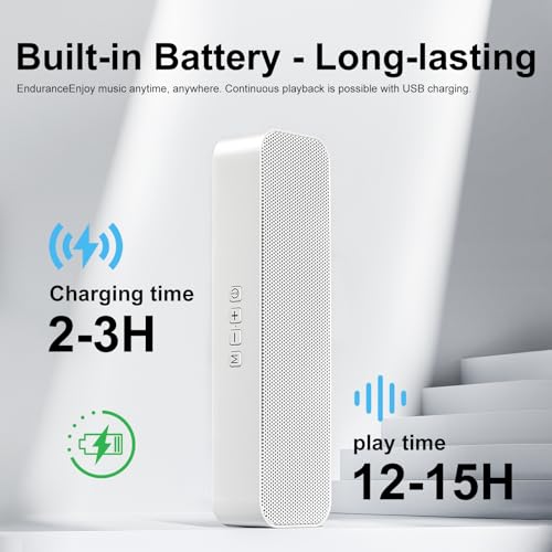 Computer Speaker for Desktop,Rechargeable PC Speaker,Small Computer Soundbar with Stereo & Bass,3.5mm Aux-in,Bluetooth,TF Port,Loud Volume for Web Conferences,Teacher,Music (White) - color: White