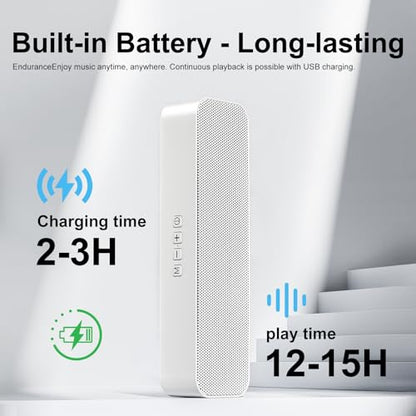 Computer Speaker for Desktop,Rechargeable PC Speaker,Small Computer Soundbar with Stereo & Bass,3.5mm Aux-in,Bluetooth,TF Port,Loud Volume for Web Conferences,Teacher,Music (White) - color: White