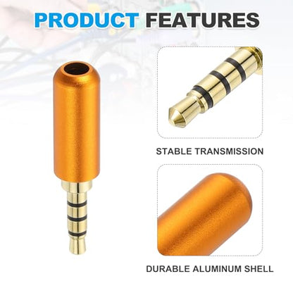 MECCANIXITY 5Pcs 3.5mm Replacement Repair Plug Jack 4 Pole Orange - color: Orange