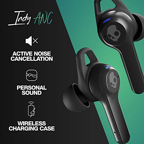 Skullcandy Indy ANC in-Ear Noise Canceling True Wireless Earbuds, 32 Hour Battery, Microphone, Works with iPhone Android and Bluetooth Devices - Black - color: True Black, style: Active Noise Cancellation