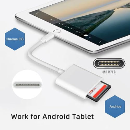 CY USB 2.0 Type C USB-C to TF Micro SD SDXC SDHC Card Reader Adapter Compatible with MAC Laptop Tablet Phone - style: SD+TF
