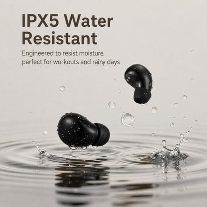 Mini Invisible Bluetooth Earbuds - Ergonomic Wireless Earbuds with Premium Sound Quality and One-Step Auto Pairing - color: Black