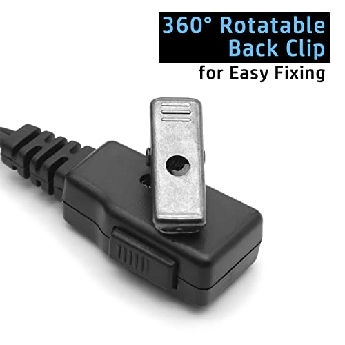 Earpiece Headset PTT for Yaesu Vertex Standard Radio FT-2DR FT-3DR FT-60R | FT-70DR FTA-230 FTA-250L VX-3R VX-261 VX-451 Walkie Talkie Compatible, 3.5mm 1-pin (4 pole), FBI Style Covert Air Tube