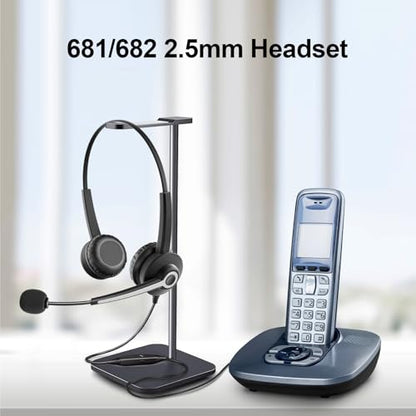 Wantek Phone Headset 2.5mm Jack with Microphone & Volume Control, Noise Cancelling Telephone Headsets for Panasonic Vtech AT&T, Cisco, Polycom, Gigaset Cordless Landline Office Phones - size: 682
