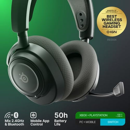 SteelSeries Arctis Nova 7X Wireless Gen 2 Gaming Headset - Real-Time App Control, 50+ HR Play, Neodymium Drivers, Mix 2.4GHz/Bluetooth, Xbox, PC, PS5/PS4, Switch 1/2, Mobile - Black - color: Black, style: Xbox | PC