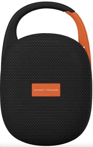 DYNASTY PROAUDIO SB-POD Ultra-Portable Bluetooth Speaker with LED Ambient Lights, IP67 Waterproof & Dustproof, Blueotooth 5.3, HD Sound, Punch Bass, Integrated Carabiner, Stereo Pairing (Black) - color: Black