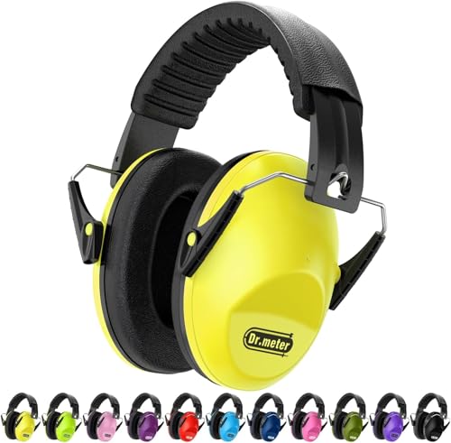 Dr.meter Noise Cancelling Headphones for Kids, Toddler Ear Protection Muffs | Kids Ear Protection Earmuffs For Concerts, Fireworks And Monster Truck Shows; Helps Reduce Noise In Loud Settings - color: Yellow