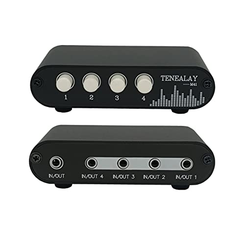 4 in 1 out / 1 in 4 out AUX 3.5mm Stereo Audio input Signal Source Switcher, 4-Way Switch Selector Splitter Box M41 - color: 4-port 3.5mm Switch no volume