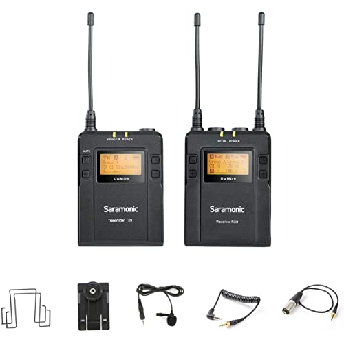 Saramonic UwMIC9 96-Channel Digital UHF Wireless Lavalier Microphone System, Includes RX9 Portable Receiver, TX9 Bodypack Transmitter