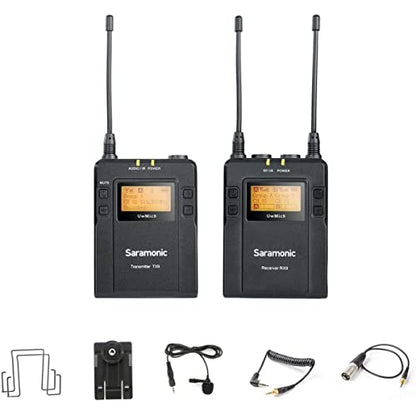 Saramonic UwMIC9 96-Channel Digital UHF Wireless Lavalier Microphone System, Includes RX9 Portable Receiver, TX9 Bodypack Transmitter