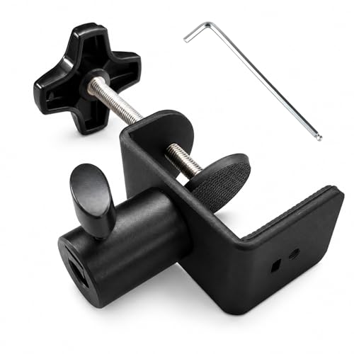 Desk Clamp for Microphone, Heavy-Duty Metal Mic Boom Arm C Clamp | 2 Way Mount 12mm Hole Table Clamp for Magnifying Light, Phone and Tablet Stand, Lamp Base, Fits Up 5.5cm Desktop Thickness - size: XZ007