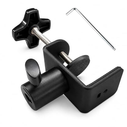 Desk Clamp for Microphone, Heavy-Duty Metal Mic Boom Arm C Clamp | 2 Way Mount 12mm Hole Table Clamp for Magnifying Light, Phone and Tablet Stand, Lamp Base, Fits Up 5.5cm Desktop Thickness - size: XZ007