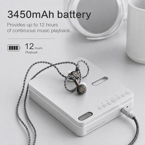 SHANLING EC Play Portable HiFi CD Player,USB DAC,CS43198 DAC+Dual SGM8262,384kHz/32bit,DSD256,Two-Way Bluetooth 6.0, LDAC,Up to 700mW@32Ω Output,3.5mm+4.4mm Headphone Output,Coaxial,1.12-in Screen - color: Silver