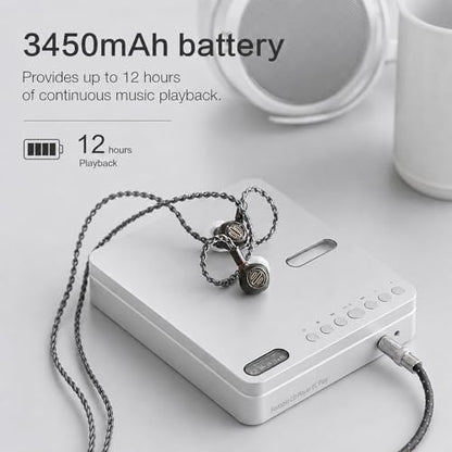 SHANLING EC Play Portable HiFi CD Player,USB DAC,CS43198 DAC+Dual SGM8262,384kHz/32bit,DSD256,Two-Way Bluetooth 6.0, LDAC,Up to 700mW@32Ω Output,3.5mm+4.4mm Headphone Output,Coaxial,1.12-in Screen - color: Silver