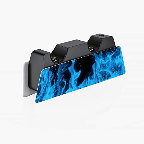 PlayVital Blue Flame Full Set Skin Decal for ps5 Console Digital Edition, Sticker Vinyl Decal Cover for ps5 Controller & Charging Station & Headset & Media Remote - color: Blue Flame