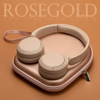 Ginsco Case Compatible with JBL Tune 510BT/520BT/500BT with Sony WH-CH520/510, Ultra-Slim Hard Shell Waterproof Headphone Case for On Ear Headphones (Rose Gold) - color: Rose Gold
