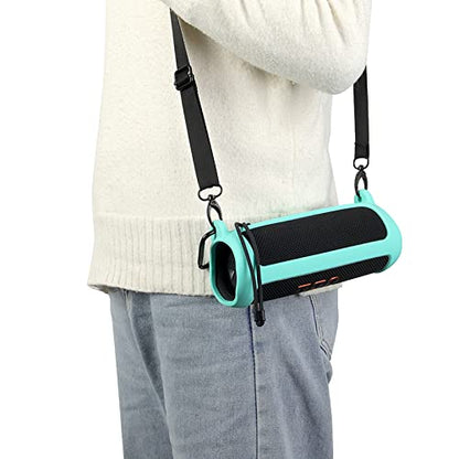 Case for JBL flip 6,JOYSOG Silicone Carrying Case Protect Pouch Sleeve Protector Cover Travel Bag with Shoulder Strap for JBL FLIP 6 Bluetooth Speaker (Green) - color: Green