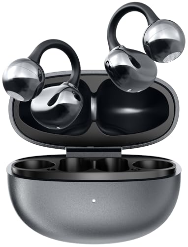 Clip On Earbuds Bluetooth 5.4, Open Ear Wireless Headphones with ENC Mic, 40H Playtime Ear Clip Earbuds, Lightweight Comfortable Fit with Touch Control for Sport