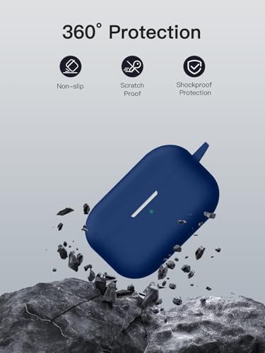for Technics EAH-AZ100 Case Cover with Cleaner Kit, Soft Skin Silicone Case Cover with Keychain and Lanyard，Full Protective Case for Men and Women-Blue - color: Blue
