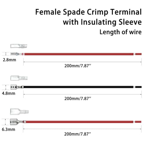 30PCS 2.8mm /4.8mm /6.3mm Female Speaker Wire Connectors with Insulation Sleeve Speaker Connector Quick Splice Kit
