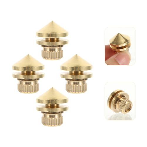 MERRYHAPY 4pcs Pure Copper Speaker Spikes for Turntable Base Isolation Speaker Pads for Studio Monitors Vibration Reduction