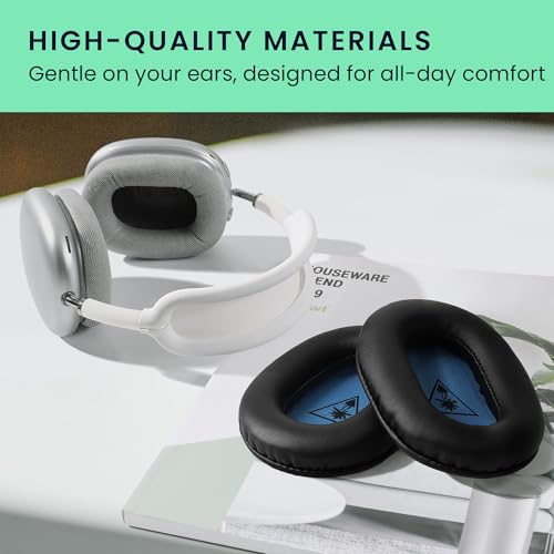 kwmobile Ear Pads Compatible with Turtle Beach Recon 70 / Recon 50 / Recon 60P / Stealth 500/600 / 700 Earpads - 2X Replacement for Headphones - Black