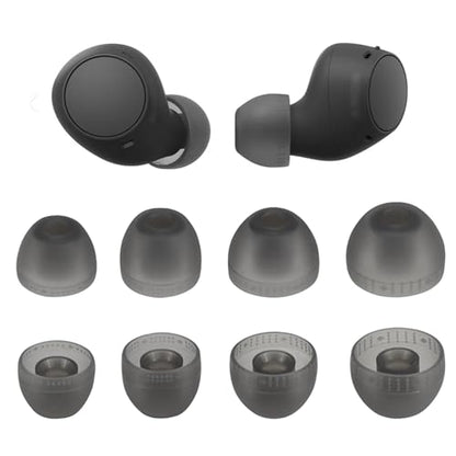 Replacement Ear Tips for Sony WF-C500 / WF-C510 / WF-C710N /WF-C700N | Soft Silicone Eartips with Portable Storage Box (4 Pairs, Black, L/M/S/XS) - size: L/M/S/XS