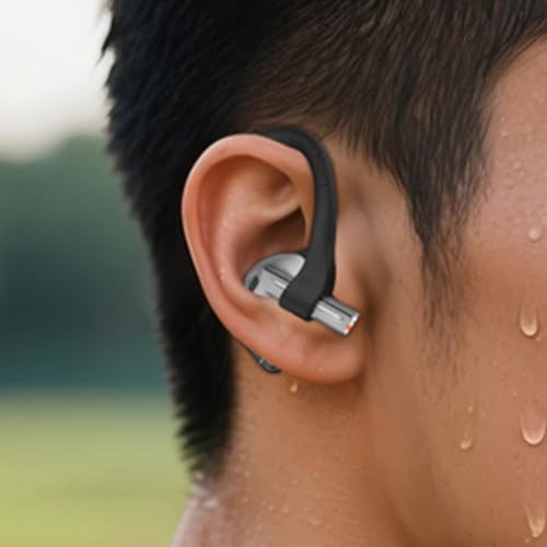 RunChao Anti-Slip EarHooks for Samsung Galaxy Buds 3/3 Pro/Galaxy Buds 3 FE Ear Hooks, Soft Anti-Loss Sports Earbuds Case Cover (Black)