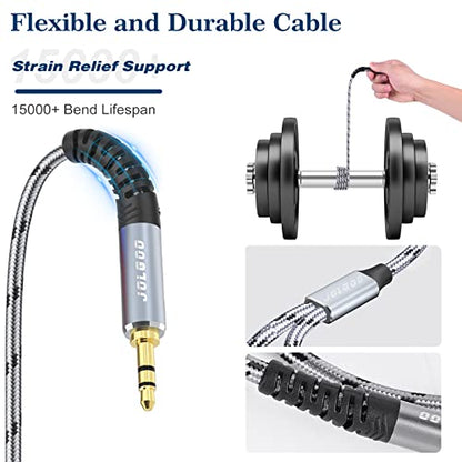 JOLGOO 3.5 mm TRS to Dual XLR Male Pro Stereo Breakout Cable, 1/8" TRS Stereo to 2 XLR Male Y Splitter Patch Microphone Cable, 15 Feet - size: 15 Feet, style: 3.5mm to Dual XLR Male