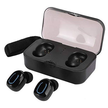 Mini Wireless Earphones HiFi Stereo Earbuds with Portable Charging Case, IPX5 Sports Headset True Bluetooth 5.0 for Running Gym and Smartphone, 3-4H Playtime, (Black)