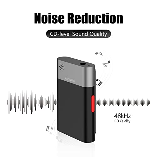 AudioWow - Bluetooth Lapel Mic, Wireless Clip-on Microphone, Bluetooth Lavalier Mic for Smart Phone, Recording, Vlogging, Mixing