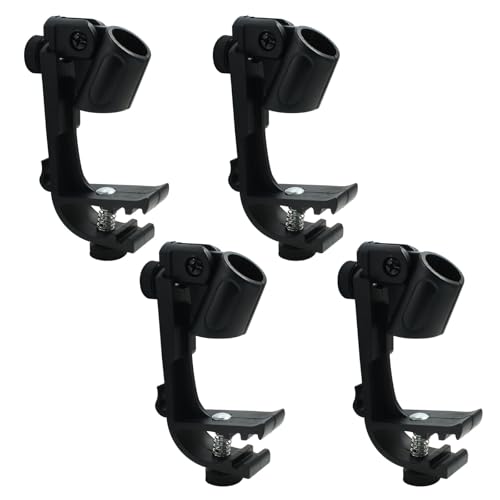 Hitefu Drum Microphone Clip, 4 Pcs | Drum Stand Mic Clamp, Universal Microphone Clamp, Shock-resistance, Securing Clip